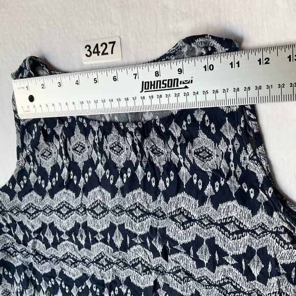 Kenar Women Sleeveless Rayon Summer Blouse size L, Black & Gray - Picture 2 of 7